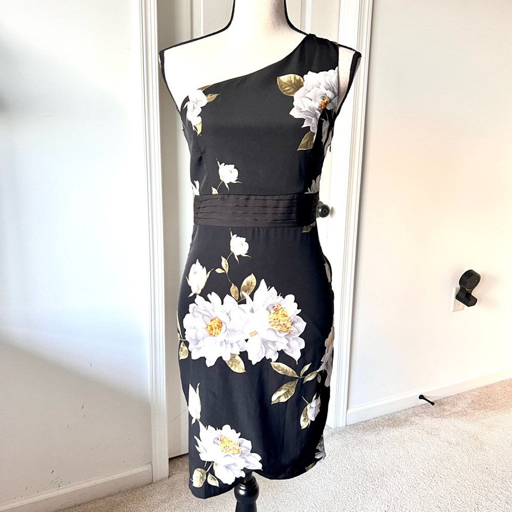 LULU’S Save Me A Dance Floral One Shoulder Dress—SZ. Small